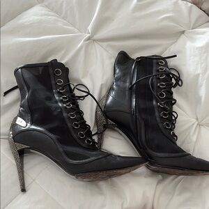 Elegant Black Lace-Up Women's Boots